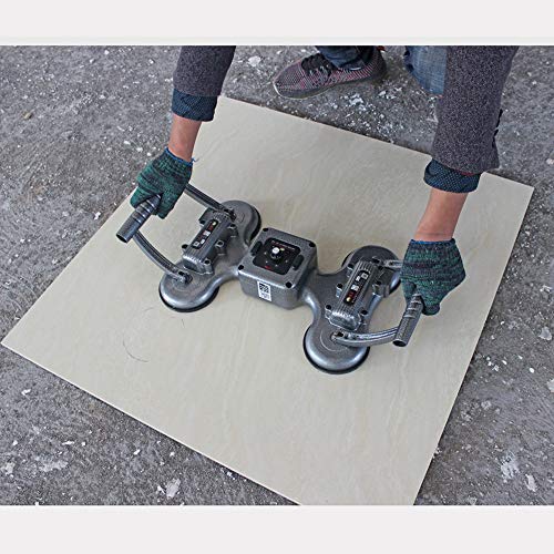 YangXu Tile Installation Machine, tiling Machine Industrial Grade Large Floor Tile Vibrator tiling Machine Automatic tiling Tool, Rechargeable Four Suction Cup Tile Installer (Color : A)