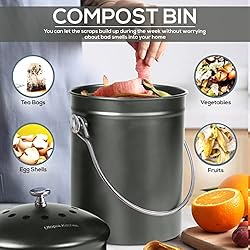 Utopia Kitchen Compost Bin for Kitchen Countertop