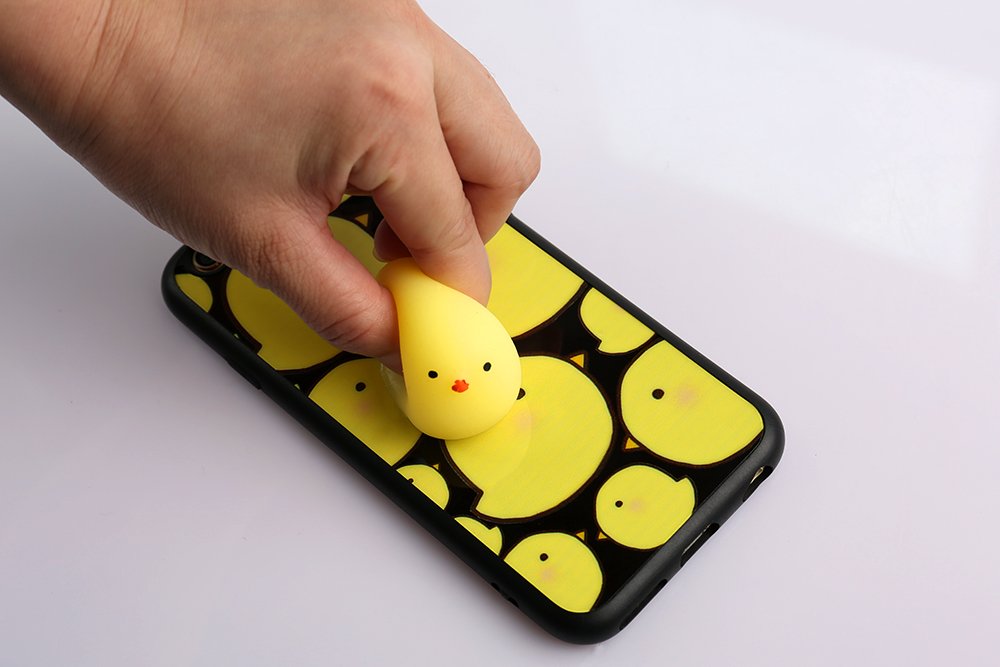 Cute Fashion Fresh Novel Squishy Chick for iPhone 6 6s 6s plus 7 7 plus Case, Lovely 3D Soft Silicone Cartoon Animal TPU Protective Back Phone Case