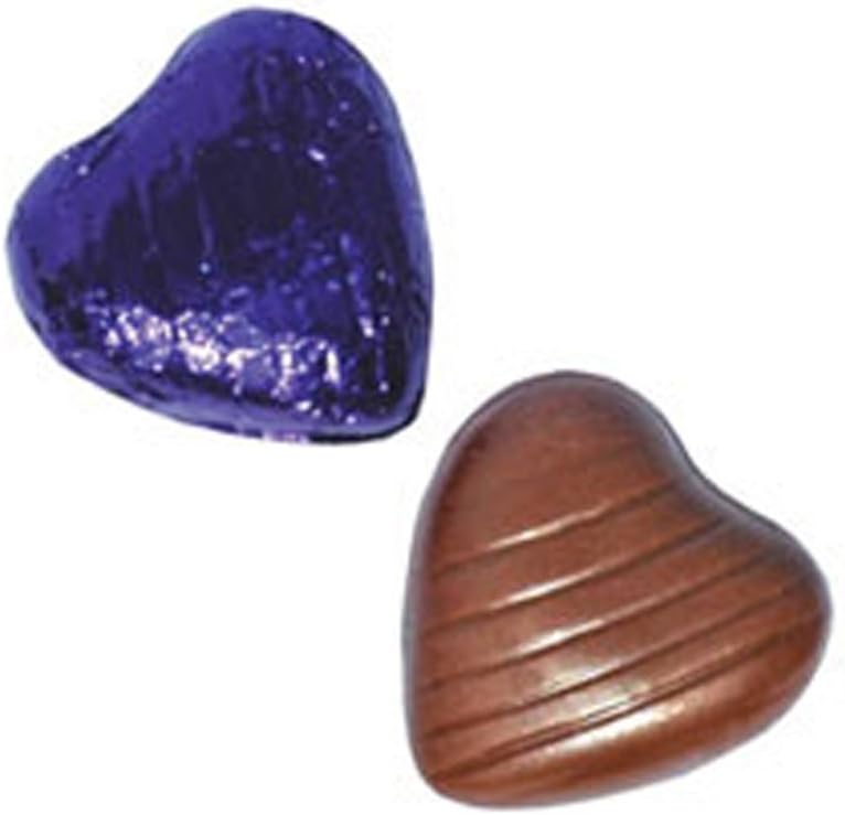 Purple Foil Wrapped Chocolate Hearts Wedding Party Table Favours x 60