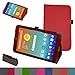 AT&T Trek HD Case,Mama Mouth PU Leather Folio 2-folding Stand Cover with Stylus Holder for 8" AT&T Trek HD 8 inch 4G LTE Android Tablet,Red
