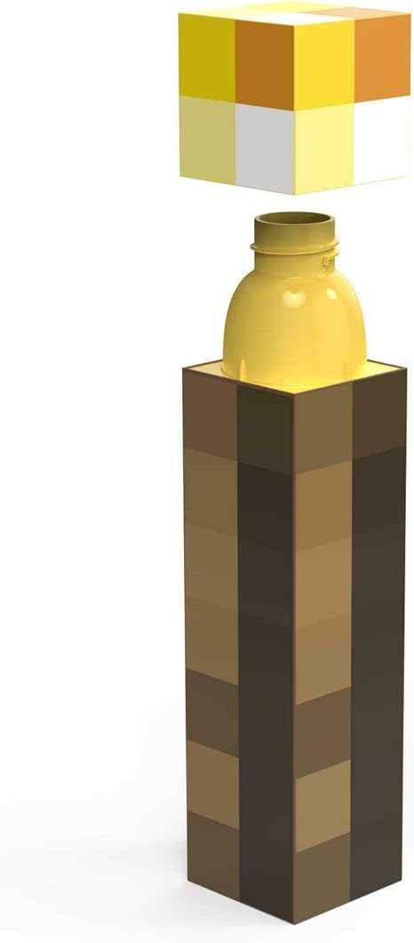 minecraft torch 22oz kids plastic screw lid water bottle