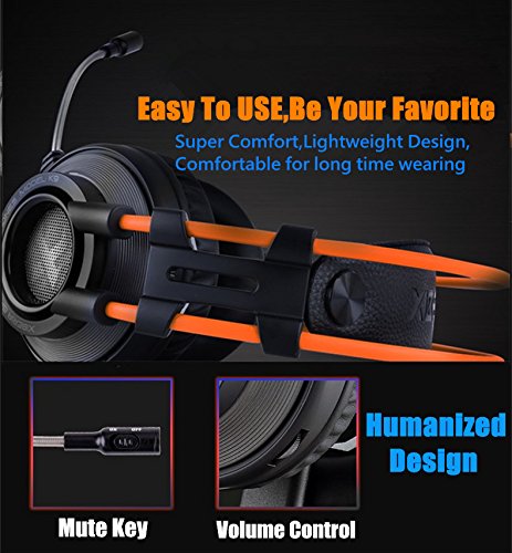Gaming Headset for PS4 Xbox One, Micolindun Over Ear Gaming Headphones with Mic, Stereo Bass Surround, Noise Reduction for Laptop, PC, Mac, iPad, Smartphones - Thumbnail 6