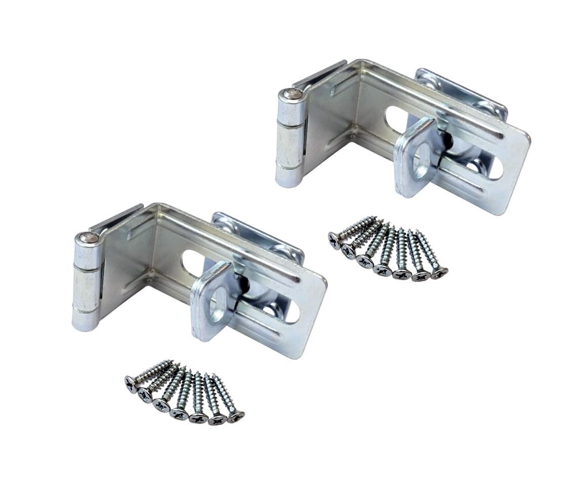 QCAA 90 Degree Angel HASP and Swivel Staple, 4-1/2", Steel, Zinc Plated, 2 Pack, Made in Taiwan