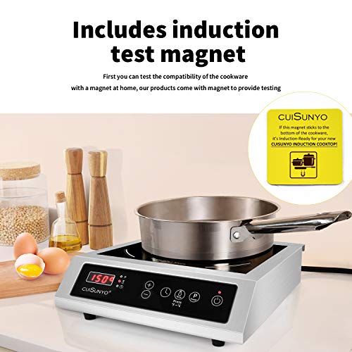 CUISUNYO Induction Cooktop, Commercial Electric Stove 3500W 240v, Hi