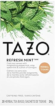 Tazo Green Tea Bags Refresh Mint, 20 Count (Pack of 6)