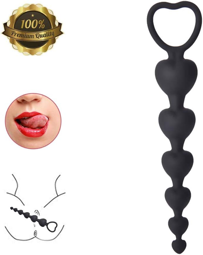 Amal Trainer Enhance O-rgàsm Product Anales Massage Toy with Rings - Environmental Silicone - Portable Amal Training Beads for Beginners Black by PADEK