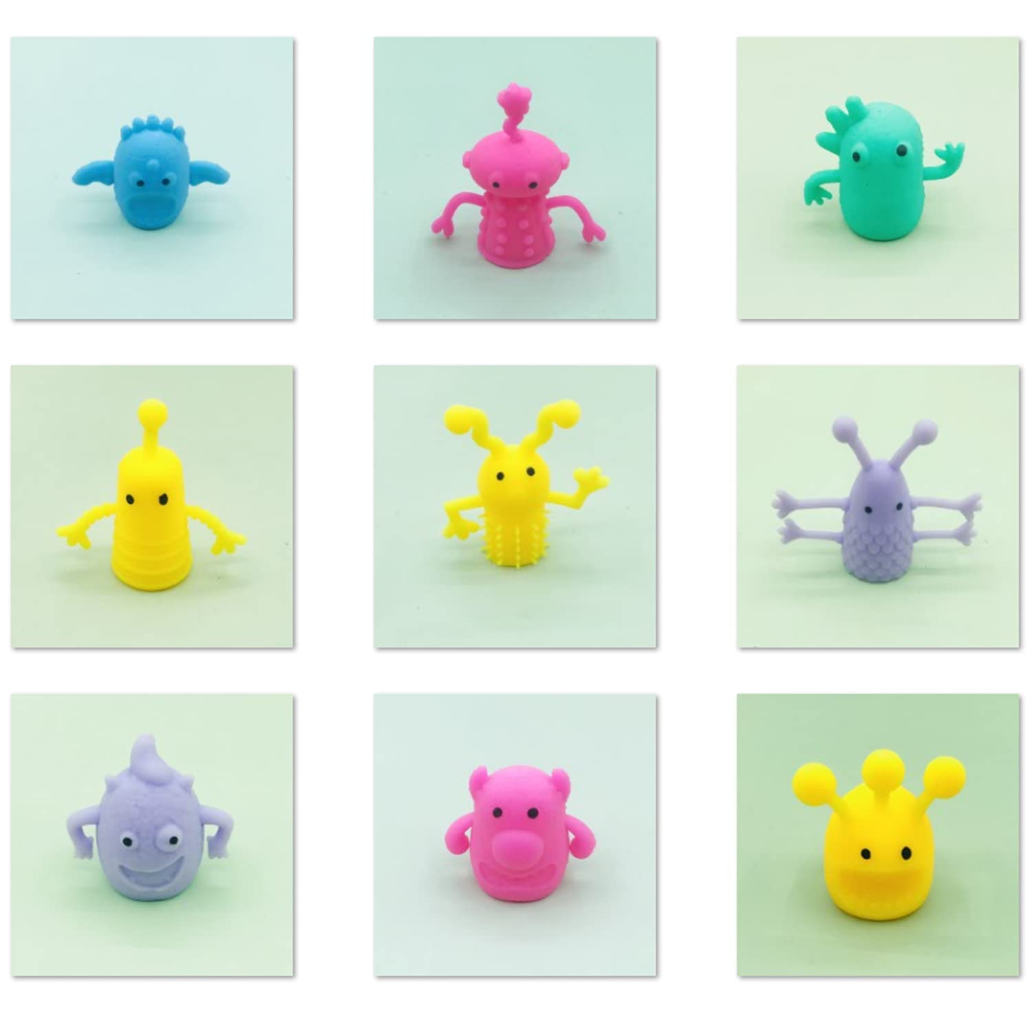 20 PCS Cute Finger Puppets Toys,Monster Stretchy Finger Puppets Fidget Toys,Soft Rubber Finger Doll Toys for Role Playing,Party,Christmas