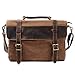 S-ZONE Vintage Canvas Messenger Mens Briefcase Shoulder Laptop Bag Large Satchel for 15.6 Inch laptop