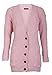 Forever Womens Long Sleeves Plus Size Cable Knitted Grandad Button Cardigan