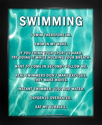 Framed Swimming Reflections 8” x 10” Sport Poster Print