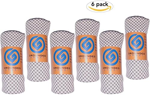 6-pc VALUE Pack Cooling Towel Set (packaged as shown) by Grounded Sport | Bamboo Microfiber Sport Cooling Towel for Gym, Outdoors or Travel | Ultra Lite 12”x39” in two-tone Grey (6)