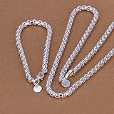 Yonisun 925 Sterling Silver Bracelet and Necklace Sets ZBS058