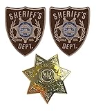 The Walking Dead King County Georgia Sheriff's Dept Badge & Two Patch Set