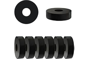 ZSUCUN 8Pcs Rubber Spacers, 1.5'' OD x 0.5'' ID x 0.4'' Thickness Thick Rubber Washers Black Round Vibration Isolation Bushings for Bolts, Car, Boat, Home (1.5'' OD x 0.5'' ID x 0.4'' Thickness)