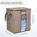 Janolia Clothes Storage Bag, Foldable Blanket Quilts Bag, Eco Friendly Bamboo Non-Woven Fabric (Brown)
