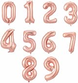 Unique Rose Gold 1 Foil Balloon 76cm Free-Standing Milestone Decor view 2