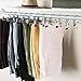 ZOBER Metal Skirt Hangers - Pack of 20 Space Saving Hangers - Chrome, Black - Non-Slip, Adjustable Clips for Skirts, Jeans, Pants