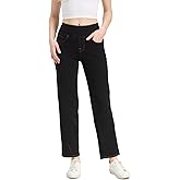 Women's High Waisted Straight Leg Jeans Tummy Control Stretchy Denim Pants, Soft Comfortable Fit Casual Work Office Wear