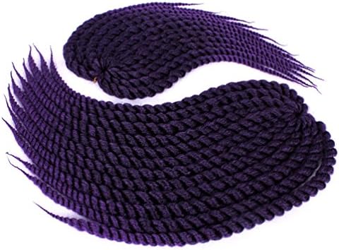 Ombre Synthetic Hair Crochet Braids 2X Jumbo Senegalese Twist (Havana Mambo Twist Braids Hair)(14inch, 1b-purple)