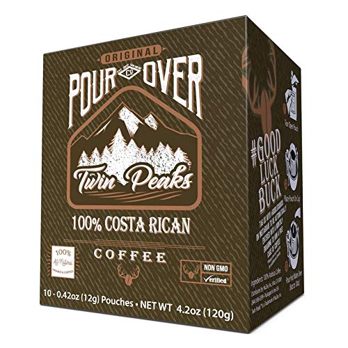 Twin Peaks Pour Over Coffee Costa Rican Arabica 10 Single Serve Packet