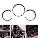 iJDMTOY 3pc Glossy Red Dashboard Gauge Surrrounding Ring Decoration Trim Kit Compatible with 2014-2022 Porsche Macan