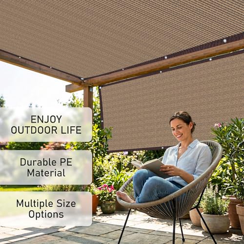 Sun Shade Netting, Sun Protection Net 80% UV Shade Fabric, Shade Cloth Greenhouses Windproof Cover with Eyelets, for Greenhouse/Garden/Pergola/Patio Lawn