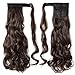 Wrap Around Synthetic Ponytail One Piece Heat Resistant Magic Paste Pony Tail Long Wavy Curly Soft Silky for Women Lady Girls 17'' / 17 inch (medium brown)