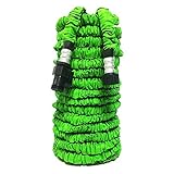 Garden Hose, KRASR-Tech Flexible Expandable hose Expanding hose Extra Strength Stretch Material High temperature triple Layer Latex for all Watering Needs Light green (50FT)