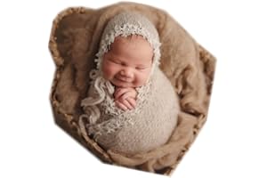 Vemonllas Newborn Baby Photography Props Outfits Hat Long Ripple Wrap Set for Boys Girls Photo Props Set