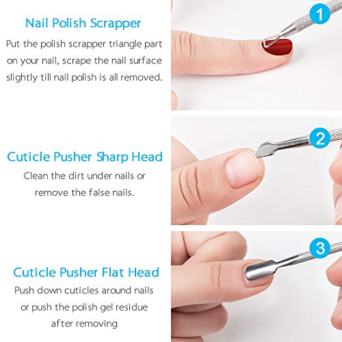 【UPGRADED VERSION】5PCS Cuticle Trimmer Set contains Cuticle Pusher Nail clipper, Professional Grade Stainless Steel Cuticle Nipper, Premium Sharp Blade Cuticle Cutter Pedicure Tool, Comfortable Grip - Thumbnail 3