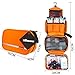 Relavel Travel Toiletry Bag Business Toiletries Bag for Men Shaving Kit Waterproof Compact Hanging Travel Cosmetic Pouch Case for Women (orange)