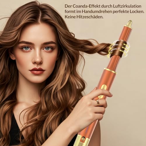 7-in-1 Hair Styler Set, Hair Styler - Airstyler, Car Wrap Curling Iron and Blow Dryer Brush Set, High Speed Ion Hair Dryer, Hair Styler for Quick Drying, for Styling, Volumising, Curling and