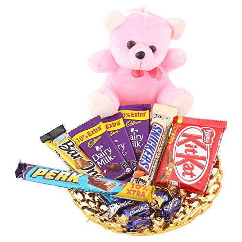cute teddy bear with chocolate