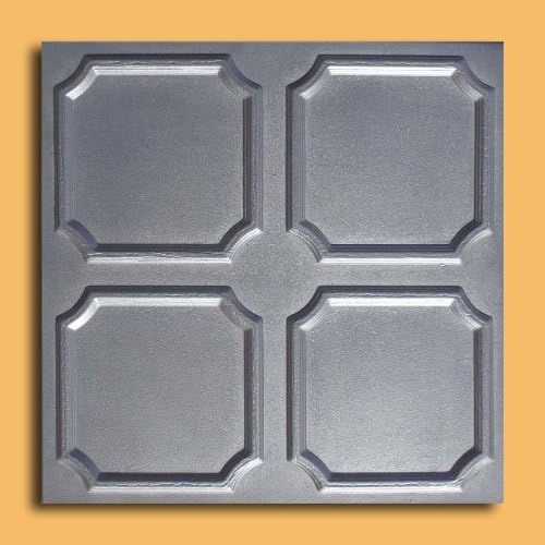 50pc of (R01) Alfa Silver (20"x20" Foam) Ceiling Tiles - Covers about 135sqft