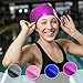 Swimtastic Swimming Cap - 2 Pack Large Swim Cap for Long Hair - Swimming Cap for Women, Kids, Men - Swim Caps for Curly Hair, Dreadlocks or Braids (Pink + Blue)