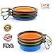 SET OF 3 Collapsible Travel Dog Bowl with Carabiners-Perfect Dogs/Cats Food & Water Bowl - Dishwasher Safe Premium Food Grade Silicone - BPA Free, by Petcaree