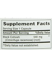 Nature's Bounty Hierba entera Cohosh Negro 0.019 onzas, 100 Cápsulas, NATURES490391, 100, 1, 1