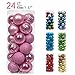 Valery Madelyn 24ct 40mm Elegant Pink Basic Ball Shatterproof Christmas Ball Ornaments Decoration for Christmas