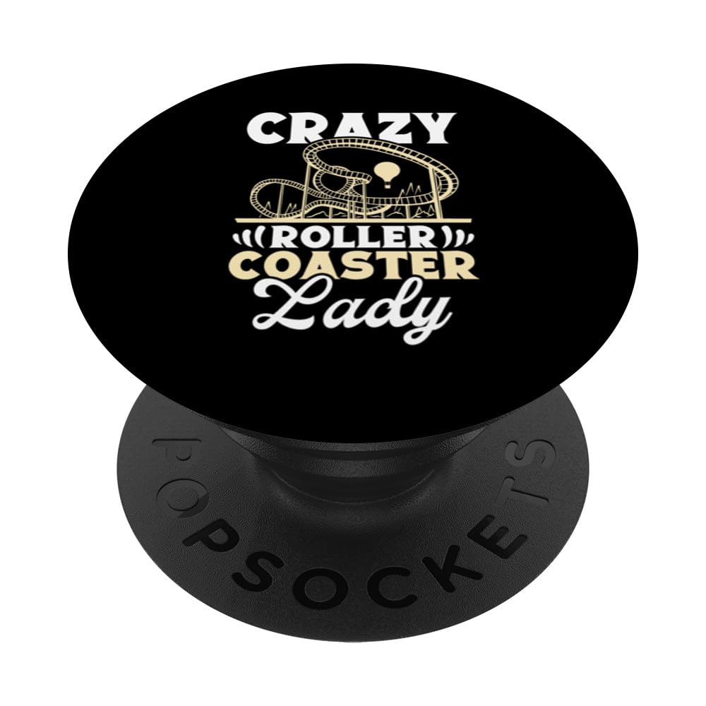 Roller Coaster Crazy Roller Coaster Lady Theme Park PopSockets Swappable PopGrip