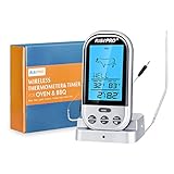 RISEPRO Wireless Grill Thermometer with Upgraded Oven-proved Probe, 572°F Heat Resistance, for Meat/Chicken/Pork/BBQ ET2515-S …