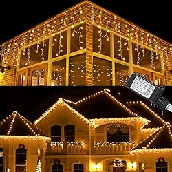 Toodour Icicle Christmas Lights, 612 LED 50ft 8