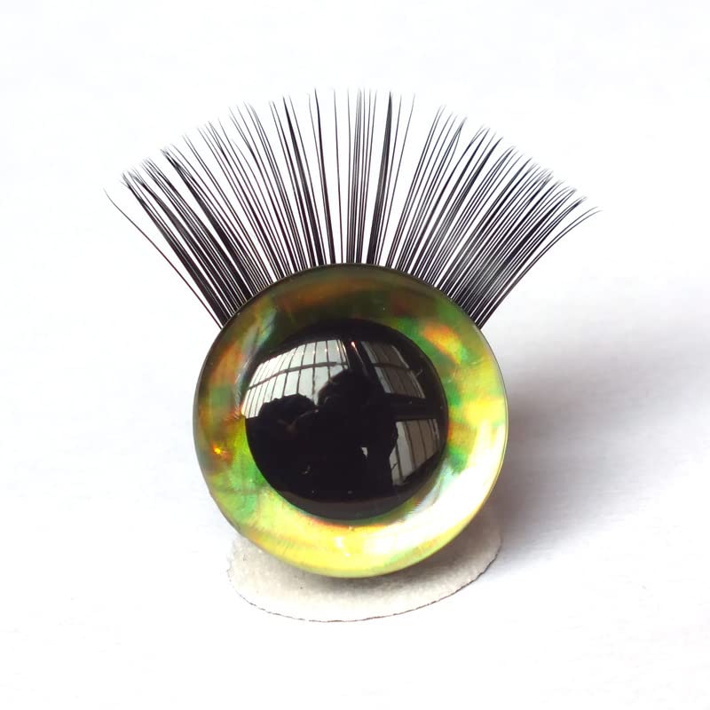20Pcs 3D Safety Glitter Toy Eyes with Eyelashes for Crocheting, 16mm (0.63