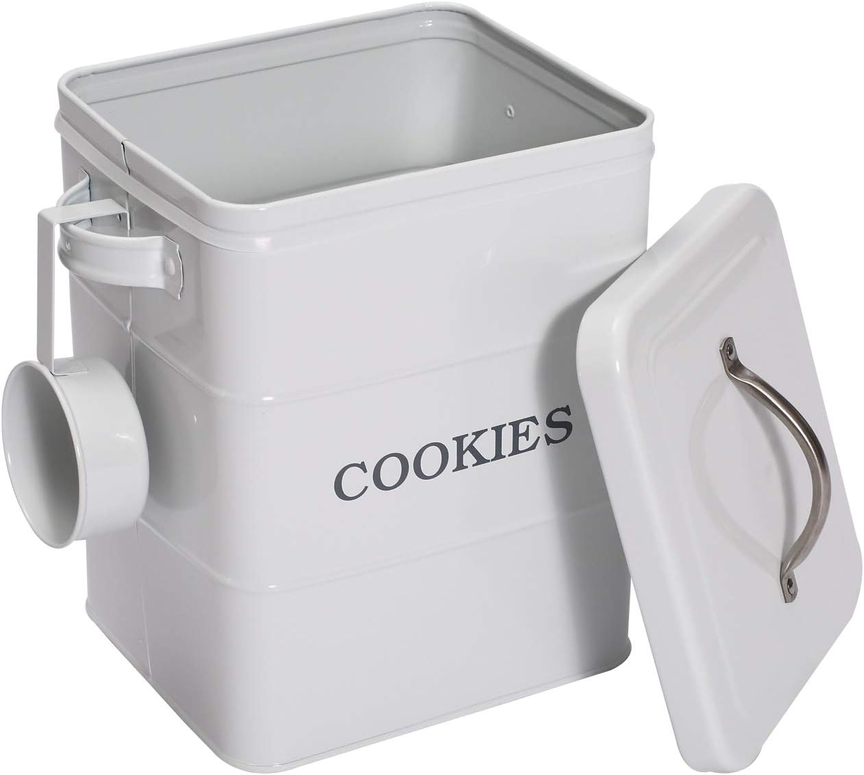 Metal Cookie Jar Cookie Containers Tin With Airtight Lid Countertop SpaceSaving