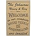 Personalized Camping Flag, Welcome to Our Campsite Where Friends and Marshmallows are Toasted, Plus 2 Lines of Custom Text, Tan Fabric