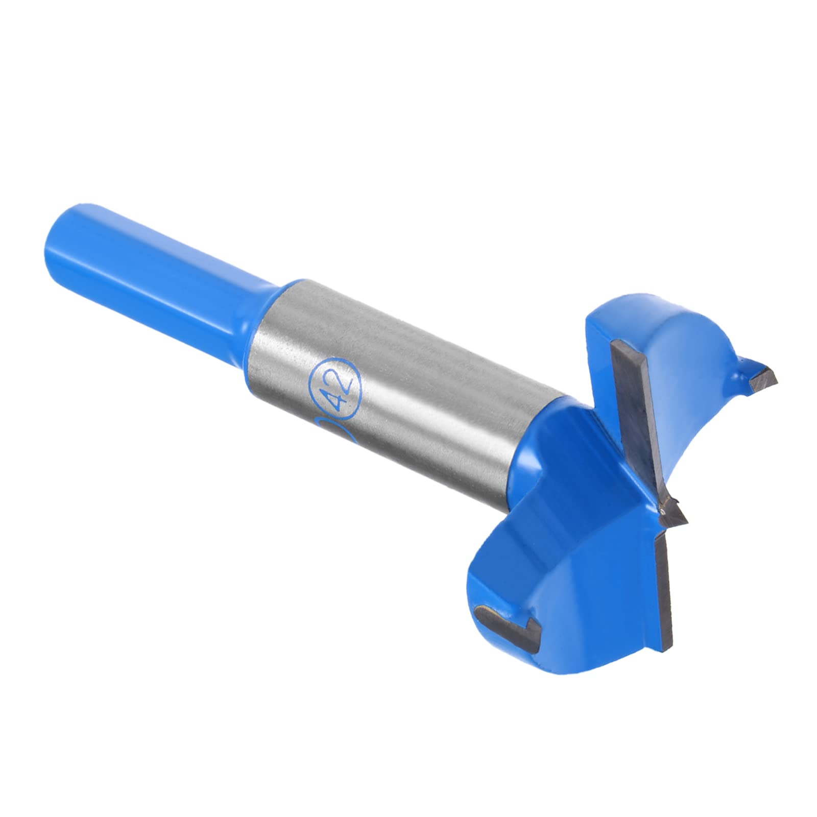 Kozelo Forstner Drill Bit - [42mm] Tungsten Carbide Auger Opener for Wood Furniture Hinge Woodworking Use, Hex Shank, Dark Blue