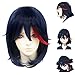 EZ2WORLD Kill LA Kill Ryuko Matoi Short Dark Blue Mixed Red Anime cosplay party wig