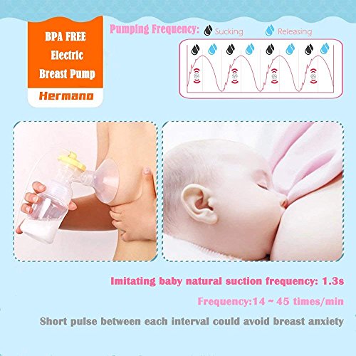 Hermano KINYO Double Electric Breast Pump Portable Breastfeeding Milk Pump with LCD Screen Automatic Massage Function Bpa Free