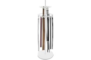 awolsrgiop Floor Standing Belt Display, Tie Rack Floor Mounted Belt Hanger Belt Display Shelf Purse Hanger Stand Scarf Stand Adjustable Feet for Home, Boutiques, Clothing Stores, Retail Stores (White)