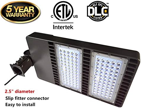 LED Shoebox lighting Parking Lot Light for 200W To 1000W HID Replacement AC100-277V Over 100lm Per Watt IP65 Waterproof for Round Pole in Street, Garden Path, Parking Lot Wet Application (300W)